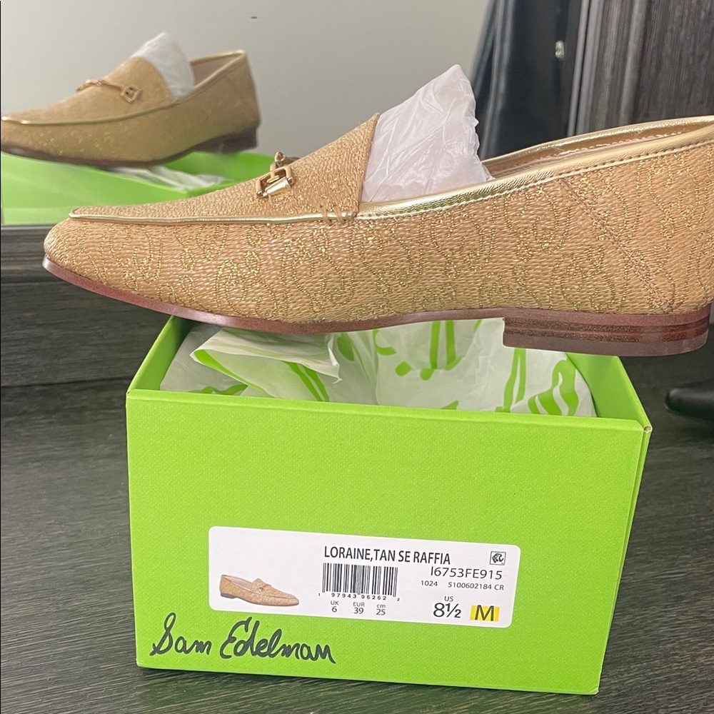 Sam Edelman Loraine Tan Raffia Loafers